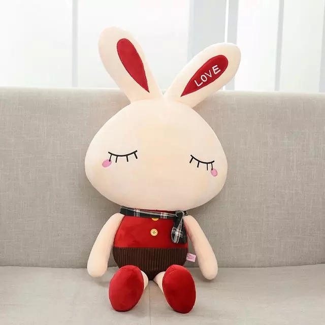 可爱q萌love兔兔子毛绒玩具兔宝宝公仔大号布娃娃情侣
