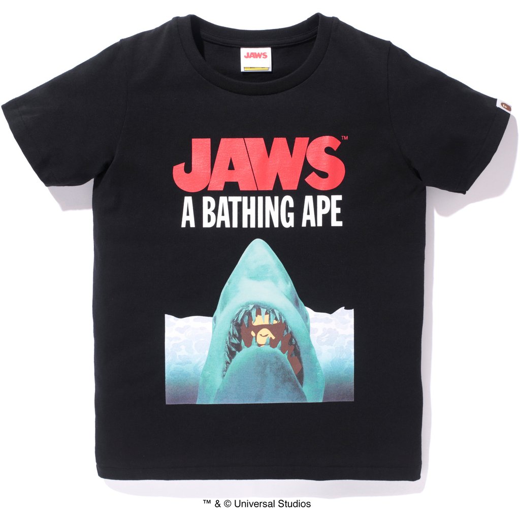 【日本制女款福利】任先生潮流bape x jaws大白鲨联名短袖t恤折扣
