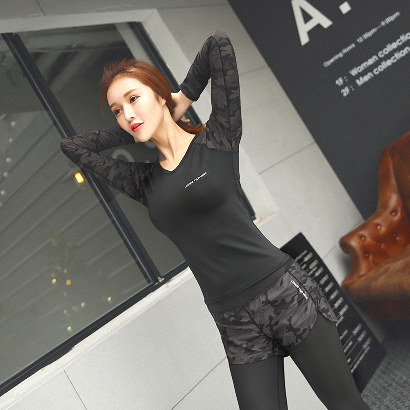 韩国春夏瑜伽服上衣女运动短袖健身长袖紧身瑜伽裤速干晨跑运动裤