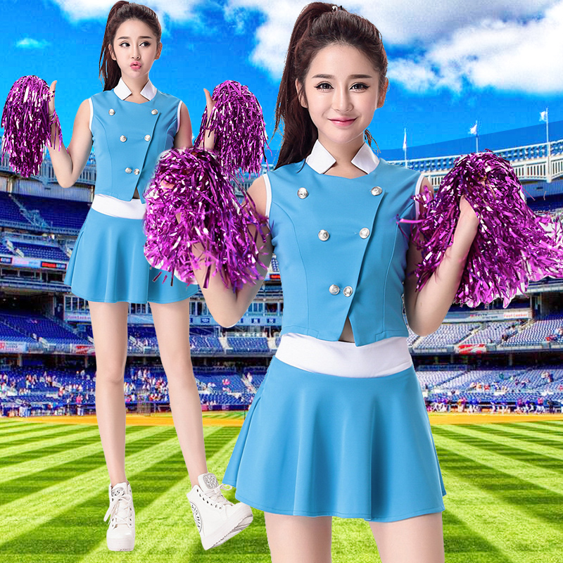 新款舞蹈女团学生啦啦操演出服拉拉队同款足球宝贝啦啦队表演服装
