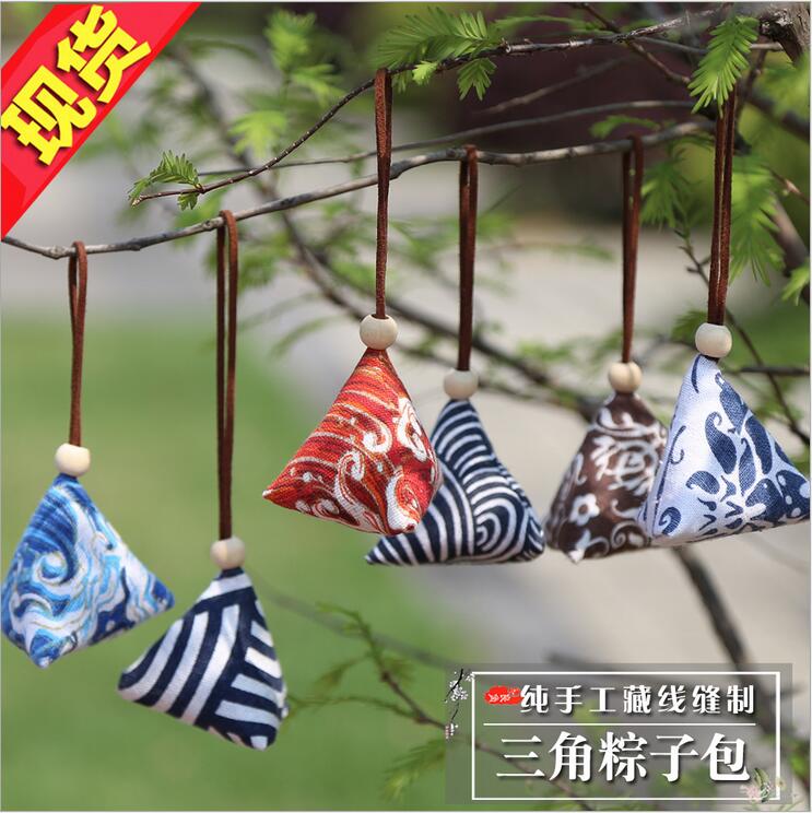 厂家端午节香包 三角粽子空袋香囊diy随身棉麻布驱蚊挂件香包空袋