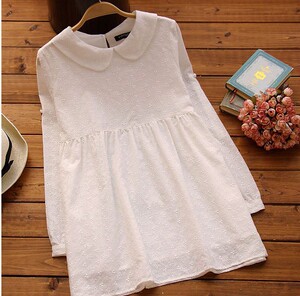 韩版春秋季小码孕妇翻领衬衫裙