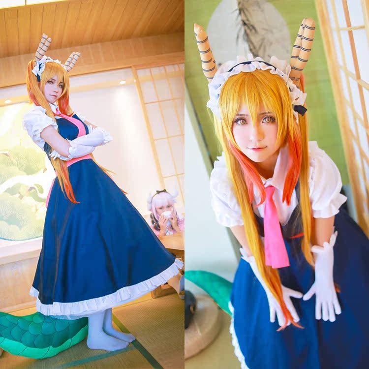 cosplay服装服饰 小林家的龙女仆 妹抖龙 托尔 尾巴龙角头饰 包邮