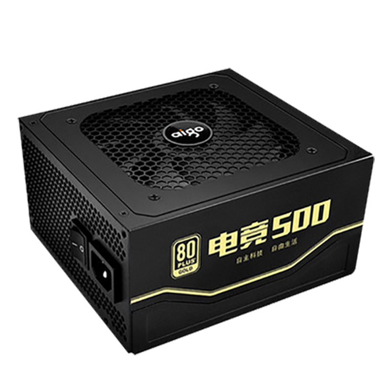 aigo/爱国者电竞500台式电脑主机箱电源额定500w 80plus 金牌认证