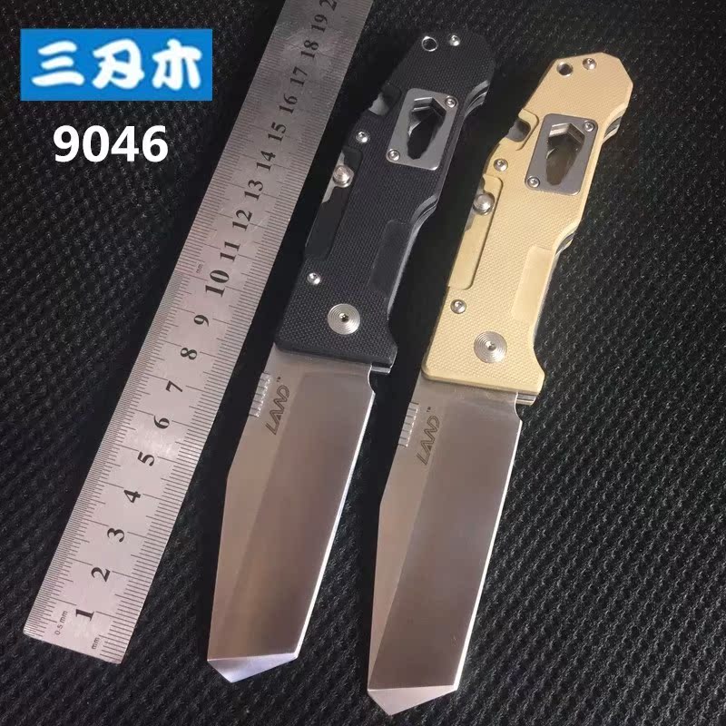 正品三刃木9系t08高硬度随身野营求生折叠刀军刀9046折刀多功能刀