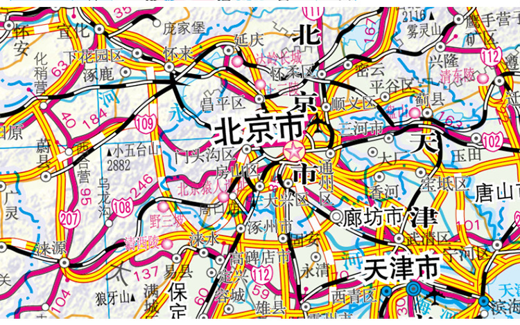 1米 全国交通图铁路公路 防水 中国全国地图 高清彩印中国交通地图