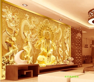 佛堂\寺庙\客厅\卧室\电视背景墙纸\壁纸3d立体壁画\佛像千手观音