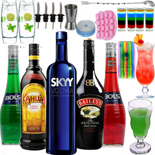 鸡尾酒套餐 深蓝伏特加 B52轰炸机 水母鸡尾酒