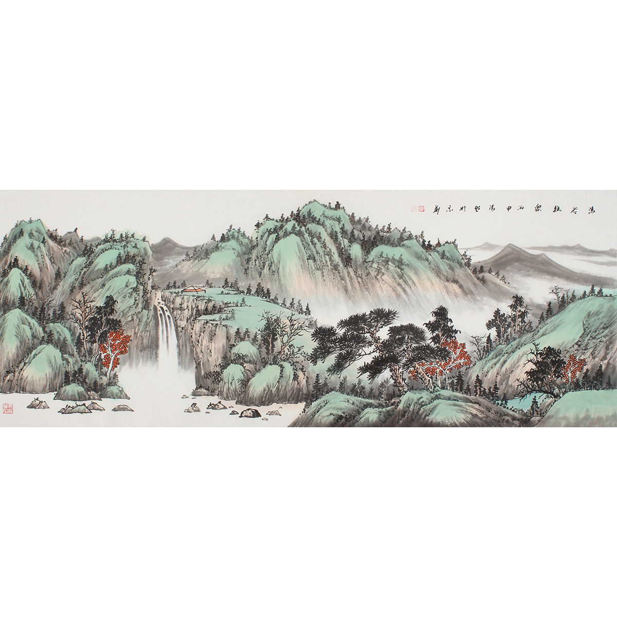 泰山日出国画山水画有山无水画风水画靠山图客厅字画办公室装饰画