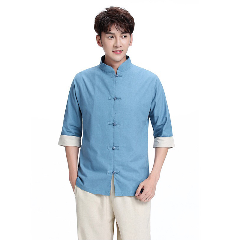 秋季新款桑拿男技师工衣长裤中袖两件套按摩师足疗技师工作服男款