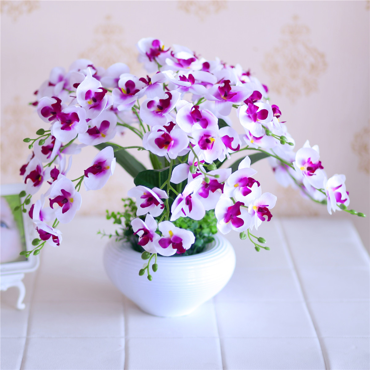 包邮仿真花蝴蝶兰仿真花套装假花客厅摆设花艺装饰干花绢花塑料花