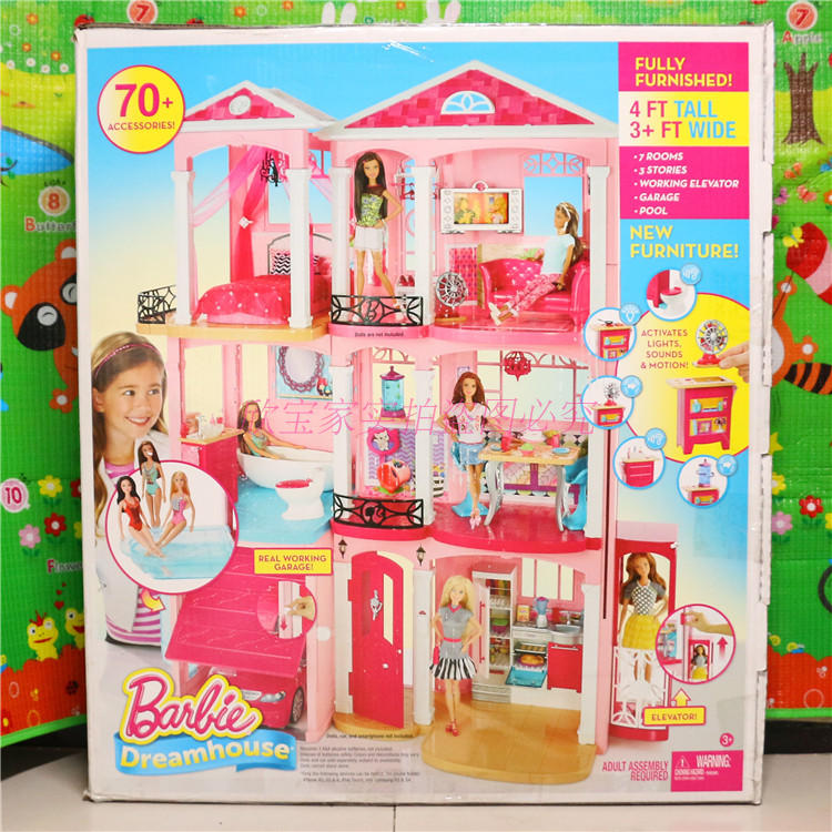 barbie芭比dream house梦想豪宅cjr47女孩过家家玩具2016新品