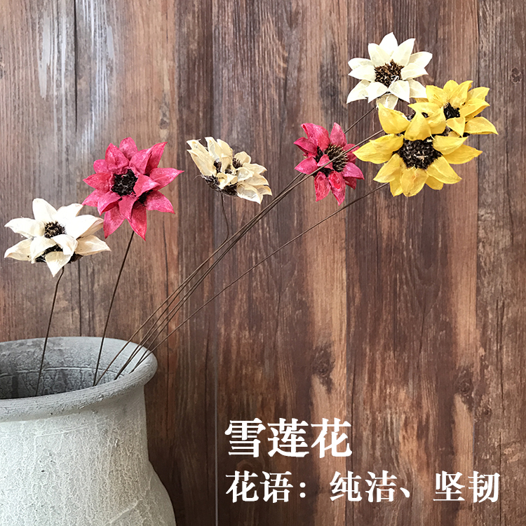 【雪莲花】小清新自然家居会所摆设手工花造型艺术干花草雪莲花