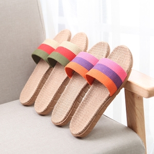 情侣居家亚麻拖鞋