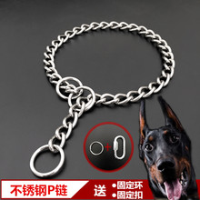 大型犬蛇链金毛马犬中型犬狗狗项圈狗链子狗脖链训狗链 不锈钢p链