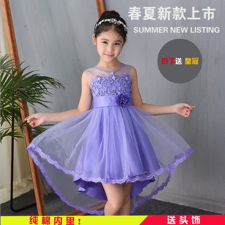 儿童礼服夏装韩版蓬蓬裙蕾丝连衣裙花童婚纱钢琴演出服女童公主裙