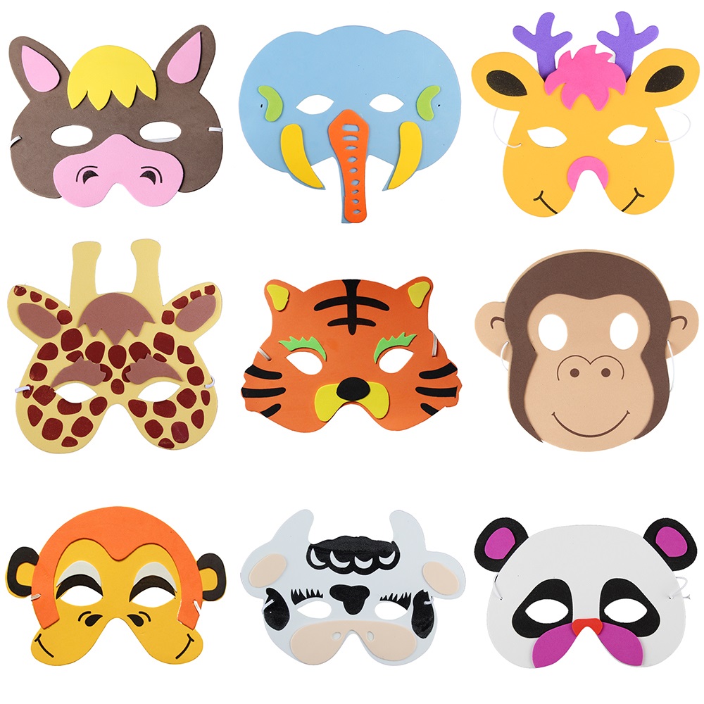 六一动物面具卡通儿童小动物头饰幼儿园表演区材料亲子活动道具