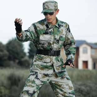 中国军装陆军新式通用数码丛林地迷彩作训服套装男学生军训教官服