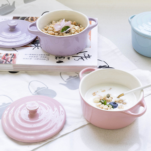 烘焙陶瓷带盖烤碗 