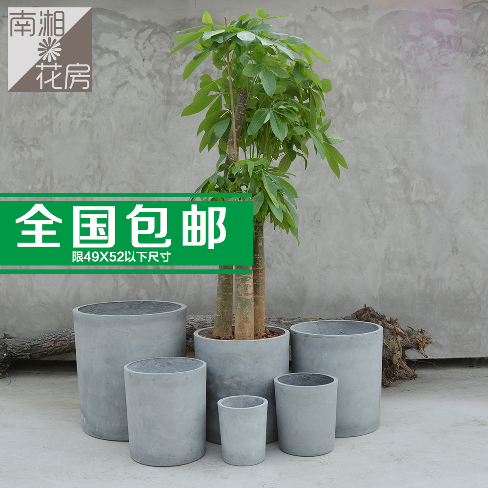 米色珍珠釉花纹陶瓷矮花盆 特大号种花大型阳台特大陶器植物花盆