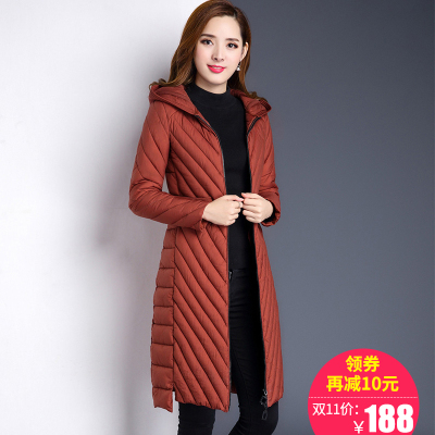 中长款棉衣女2017冬季新款韩版修身薄款羽绒棉服连帽外套棉袄宽松