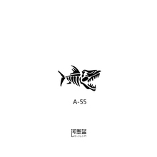 4cm 即墨蓝暂时性轻文身模板半永久纹身镂空模版食人鱼8