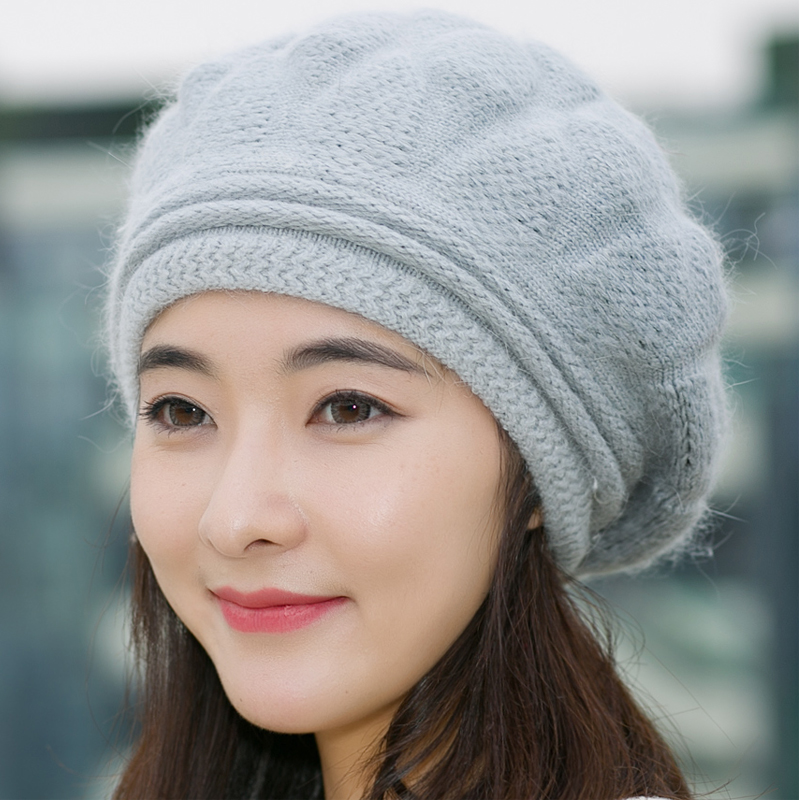 韩国加厚骑行毛线帽子潮女可爱冬季加绒护耳帽骑车保暖围脖一体帽