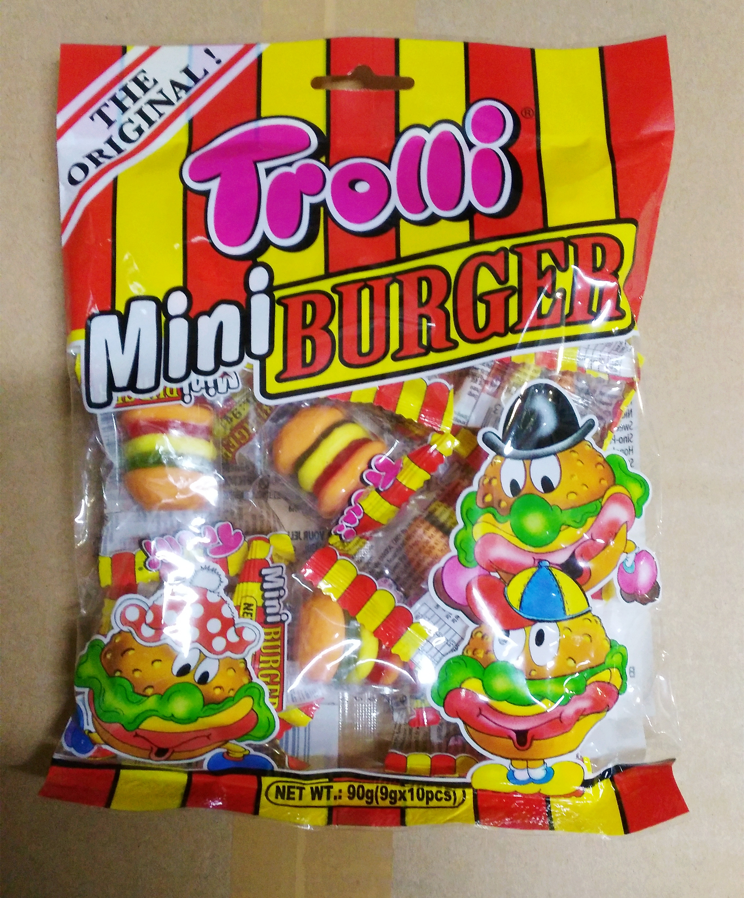 包邮 香港代购 德国trolli/口力 汉堡包橡皮糖/汉堡包套餐软qq糖