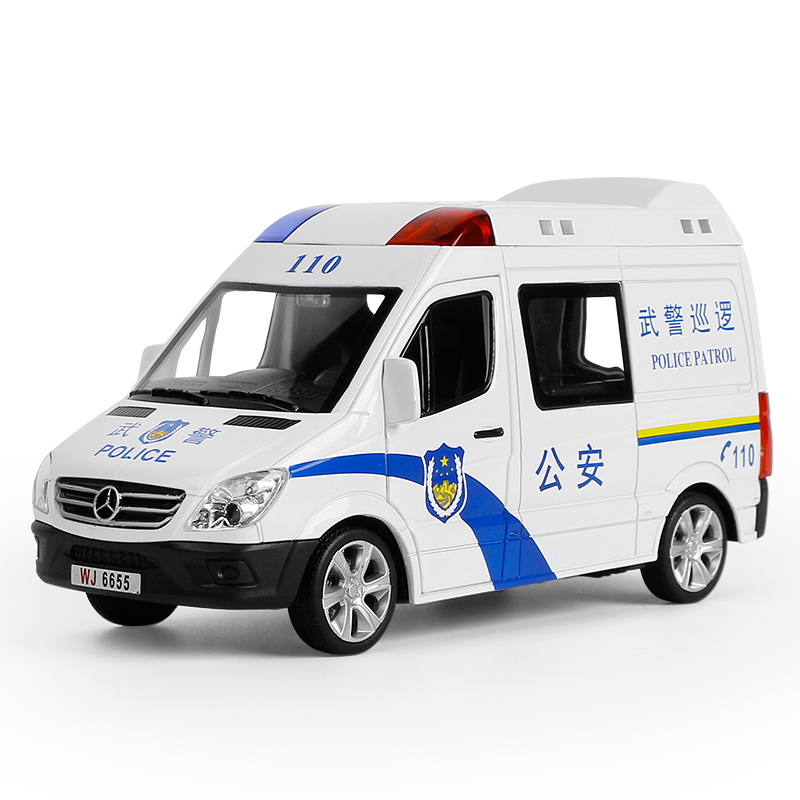 仿真120救护车合金车模110警车小汽车邮政车男孩儿童玩具汽车模型