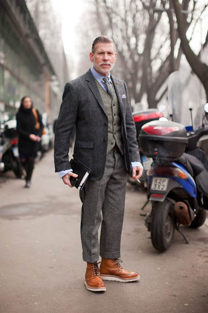 nick wooster 全身,nickwooster nickwooster粗花呢羊毛西装男英伦复古潮春秋外套修身