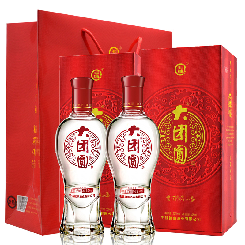 【劲牌官方旗舰店】42度毛铺大团圆500ml*2瓶 配制酒
