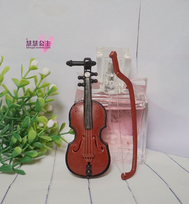 30cm6分换装娃娃配件小提琴 迷你过家家乐器玩具摄影拍照道具模型