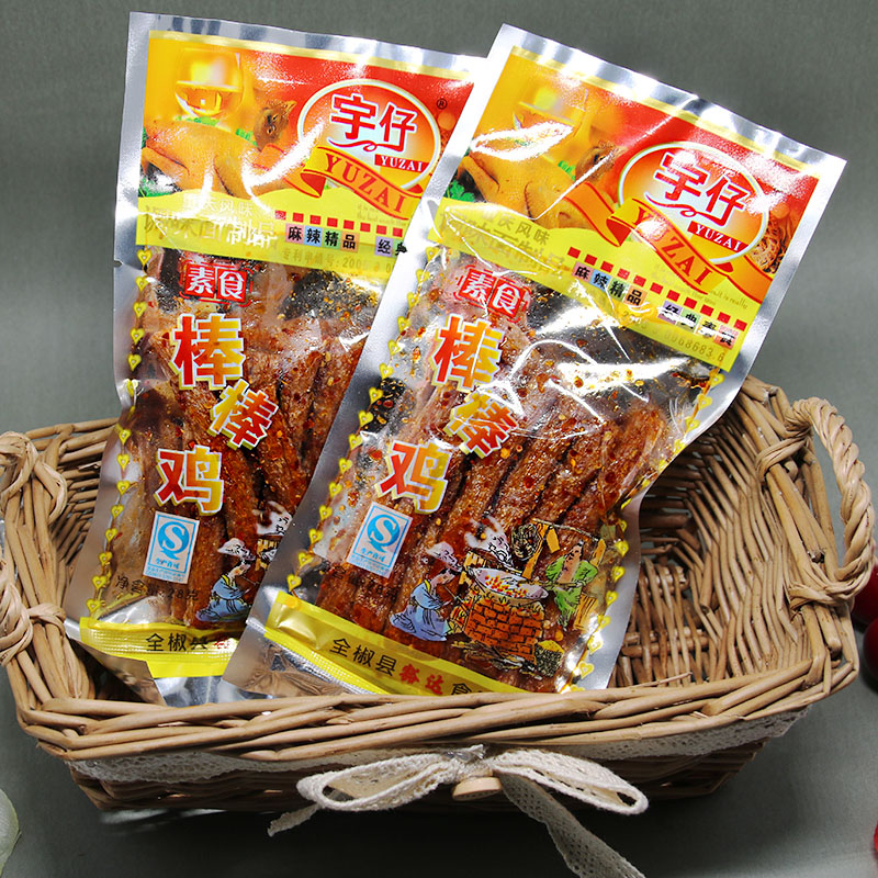 宇仔棒棒鸡辣条湖南重庆麻辣素火爆鸡筋整箱小吃零食品1包邮