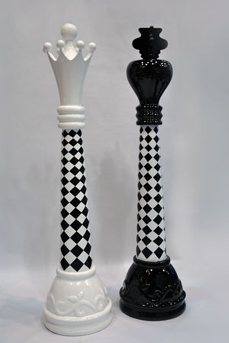 现代家居摆设 树脂制作 国际象棋国王皇后工艺品 桌面/客厅/摆件