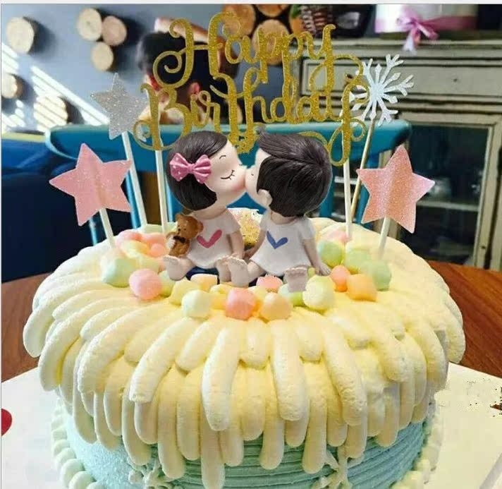 深圳广州婚礼订婚宴情侣男女朋友爱人创意定制生日蛋糕同城配送