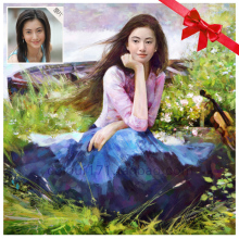 包邮 纯手绘肖像油画定制人物婚纱手绘油画结婚礼物送女友礼物