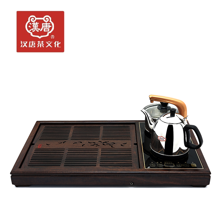 汉唐茶盘 实木知然排水式茶海茶台 高档黑酸枝木功夫茶具套装特价
