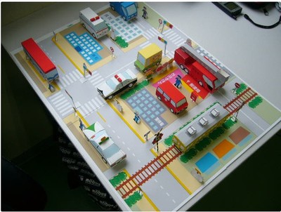 立体折纸手工制作模型剪纸 儿童手工作业城市城镇交通