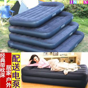 intex气垫午休单人便携户外帐蓬折叠空气床 充气床垫家用双人加厚