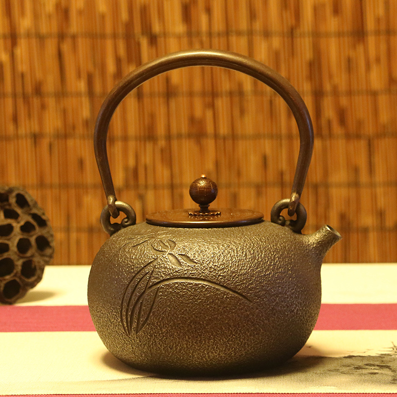 御虎堂 幽兰 铁壶纯手工无涂层铸铁茶壶 烧水茶器 日本茶具送配件