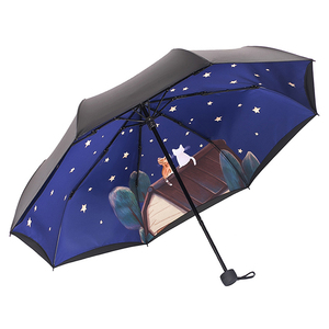 黑胶双层防晒折叠伞