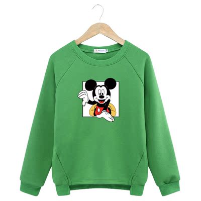 高中学生高领加厚加绒卫衣中长款宽松大码卡通