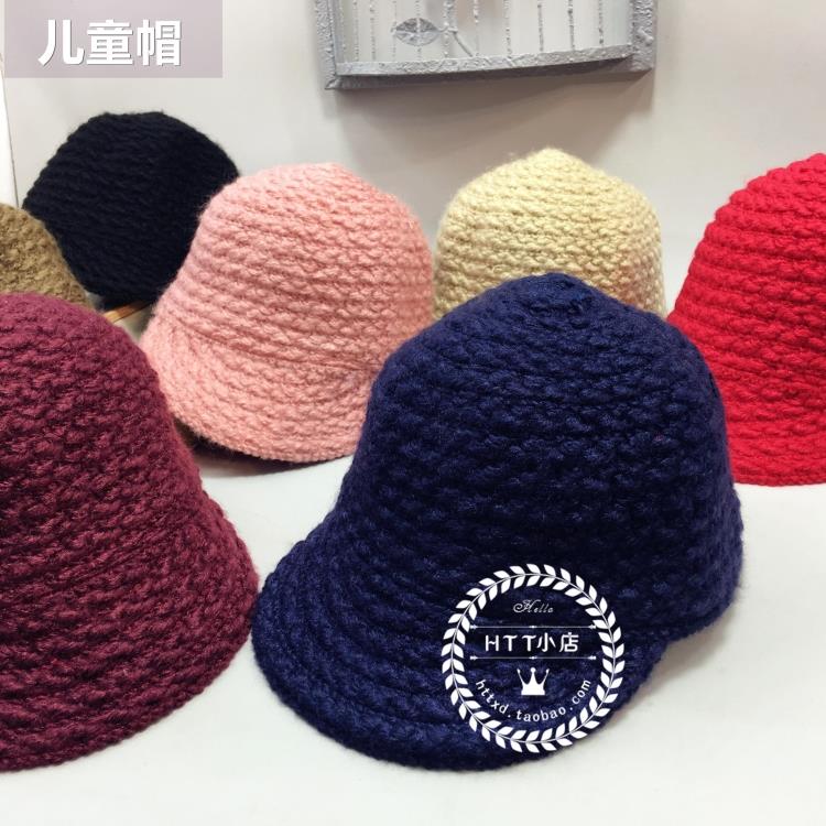 儿童针织帽子韩版新款宝宝男女童纯色针织马术帽棒球帽针织毛线帽