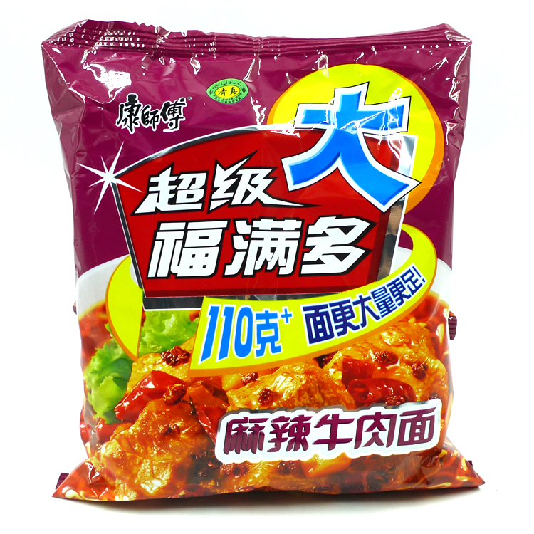 清真康师傅福满多方便面 整箱24袋包邮红烧麻辣酸菜牛肉油泼混合