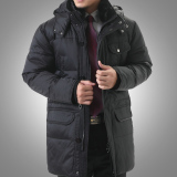 反季清仓新款中年男士羽绒服中长款加厚大码中老年保暖外套爸爸装