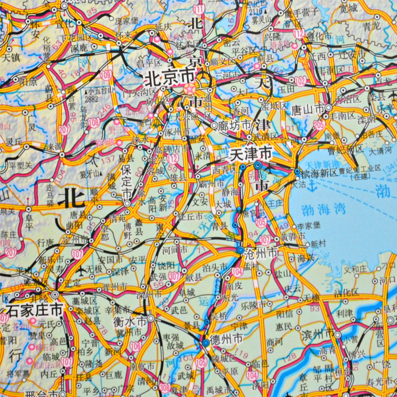 2016新版 中国交通图挂图含高铁全国交通图地图1.5米*
