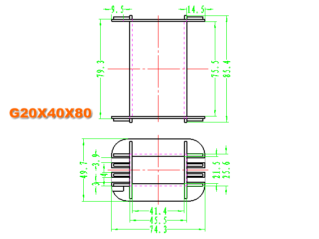 cd变压器骨架20*40*80 c型骨架14 有边 尼龙 耐高温耐