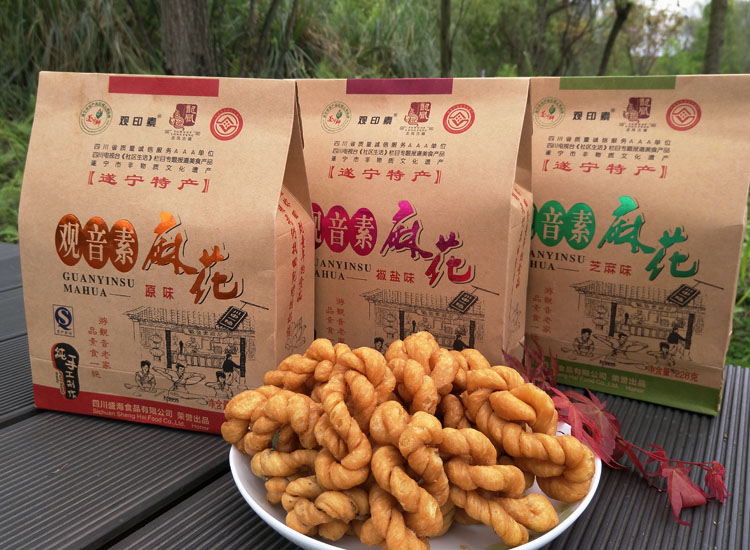 四川特产遂宁鲜龙凤古镇观音素麻花228g 简包装包邮