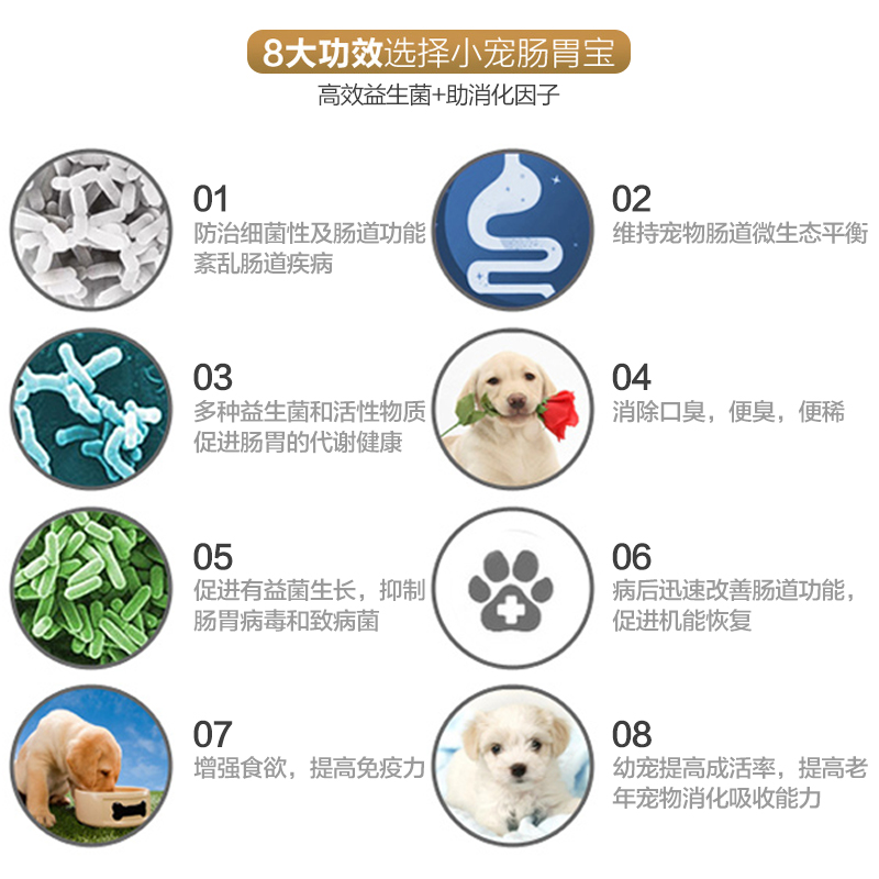 ehd狗狗肠胃宝益生菌10包整盒装 猫咪调理肠胃除口臭 宠物保健品