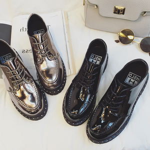 韩版漆皮厚底皮鞋